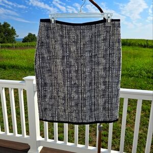 Talbots Houndstooth Black and White Cotton Pencil Skirt Size 6P